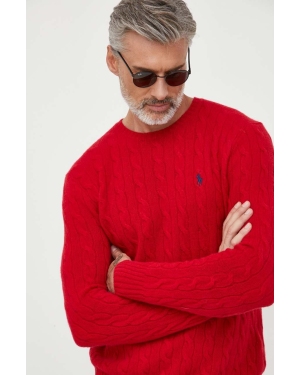 Polo Ralph Lauren sweter wełniany męski kolor czerwony