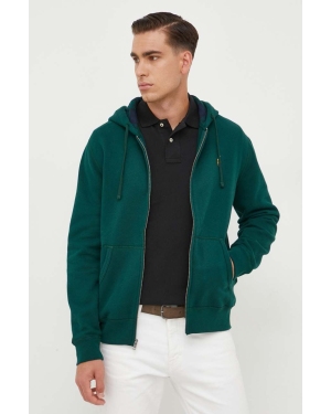 Polo Ralph Lauren bluza męska kolor zielony z kapturem gładka