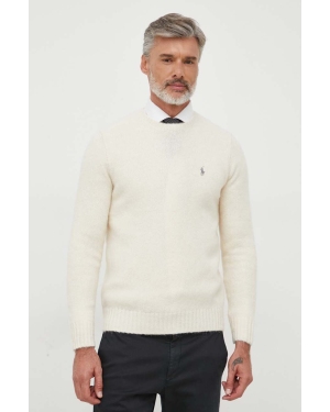 Polo Ralph Lauren sweter wełniany męski kolor beżowy