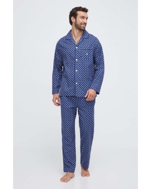 Polo Ralph Lauren piżama bawełniana kolor granatowy wzorzysta