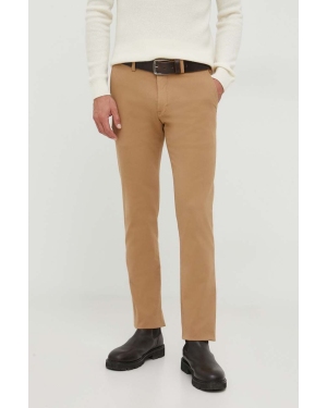 Polo Ralph Lauren spodnie męskie kolor beżowy dopasowane