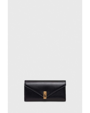 Polo Ralph Lauren portfel skórzany damski kolor czarny