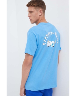 Puma t-shirt bawełniany PUMA X RIPNDIP kolor niebieski z nadrukiem