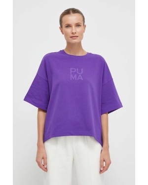 Puma t-shirt damski kolor fioletowy
