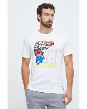 Puma t-shirt bawełniany męski kolor beżowy z nadrukiem