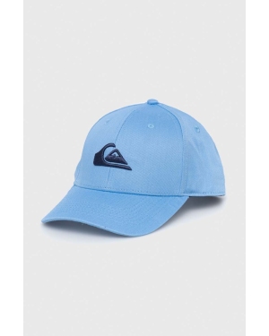 Quiksilver czapka z daszkiem kolor niebieski gładka