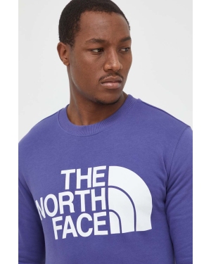 The North Face bluza bawełniana męska kolor fioletowy z nadrukiem