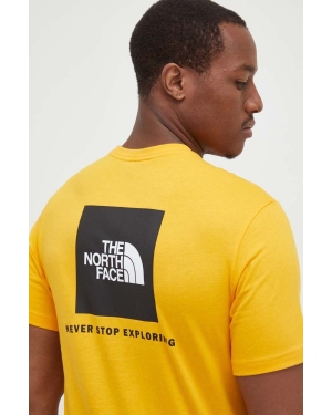 The North Face t-shirt bawełniany kolor żółty z nadrukiem