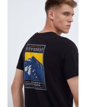 The North Face t-shirt bawełniany kolor czarny gładki