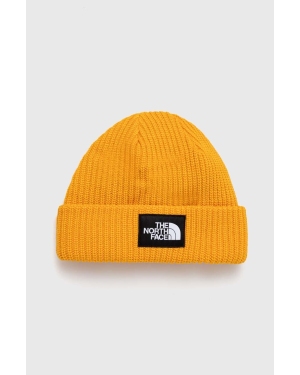 The North Face czapka kolor żółty z grubej dzianiny