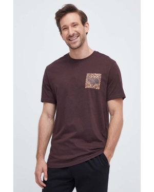 The North Face t-shirt bawełniany kolor brązowy z nadrukiem
