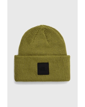 The North Face czapka kolor zielony z grubej dzianiny