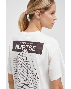 The North Face t-shirt bawełniany damski kolor beżowy