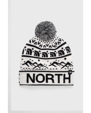 The North Face czapka kolor biały z grubej dzianiny