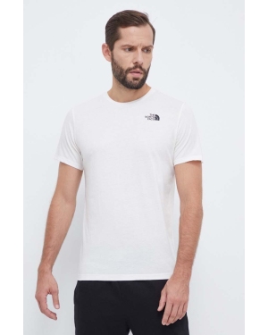 The North Face t-shirt męski kolor beżowy gładki