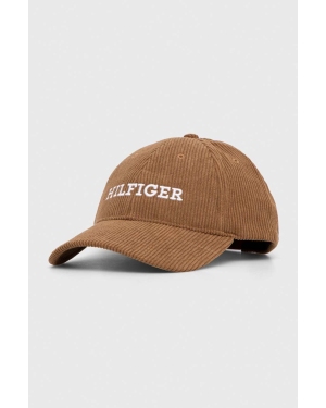 Tommy Hilfiger czapka z daszkiem kolor brązowy z aplikacją