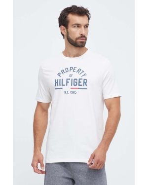 Tommy Hilfiger t-shirt męski kolor biały z nadrukiem