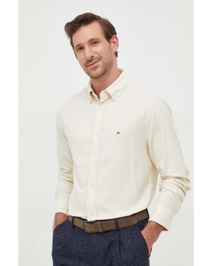 Tommy Hilfiger koszula bawełniana męska kolor biały regular z kołnierzykiem button-down