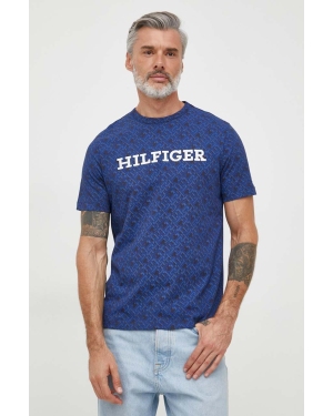Tommy Hilfiger t-shirt bawełniany męski kolor granatowy wzorzysty