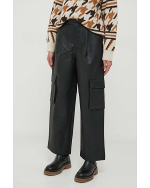 United Colors of Benetton spodnie damskie kolor czarny szerokie high waist