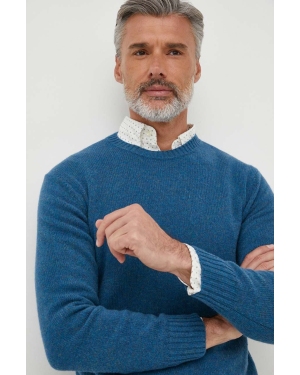 United Colors of Benetton sweter wełniany męski kolor niebieski lekki