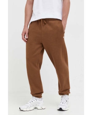 Vans spodnie dresowe kolor brązowy gładkie