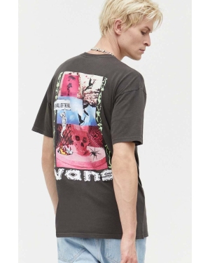 Vans t-shirt bawełniany męski kolor szary z nadrukiem