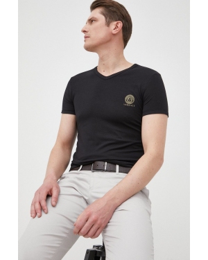 Versace t-shirt męski kolor czarny z nadrukiem
