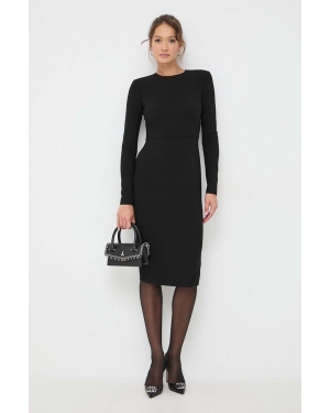 Victoria Beckham sukienka wełniana kolor czarny mini dopasowana