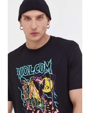 Volcom t-shirt bawełniany x Max Sherman kolor czarny z nadrukiem