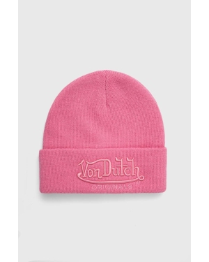 Von Dutch czapka kolor różowy