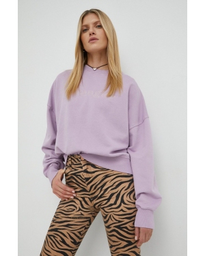 Wrangler bluza bawełniana damska kolor fioletowy z aplikacją