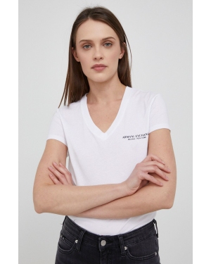 Armani Exchange T-shirt bawełniany 8NYT81.YJG3Z.NOS kolor biały