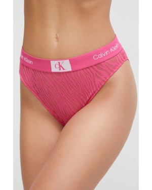 Calvin Klein Underwear figi kolor różowy z koronki