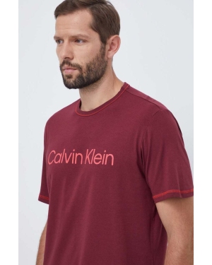 Calvin Klein Underwear t-shirt lounge kolor bordowy z nadrukiem