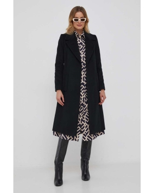 Lauren Ralph Lauren płaszcz wełniany kolor czarny przejściowy niezapinany