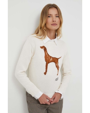 Lauren Ralph Lauren sweter bawełniany kolor beżowy lekki