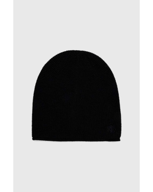 Lauren Ralph Lauren czapka wełniana kolor czarny z cienkiej dzianiny wełniana
