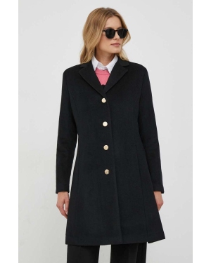 Lauren Ralph Lauren płaszcz wełniany kolor czarny przejściowy