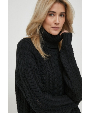 Lauren Ralph Lauren sweter damski kolor czarny ciepły z golfem