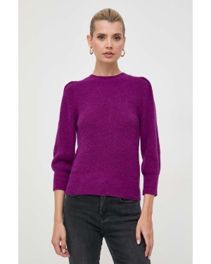 Marella sweter z domieszką wełny damski kolor fioletowy lekki