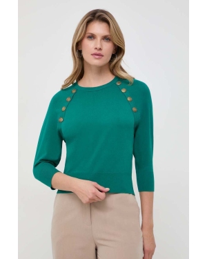 Marella sweter damski kolor zielony lekki