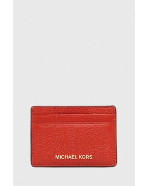 MICHAEL Michael Kors etui na karty skórzane kolor bordowy