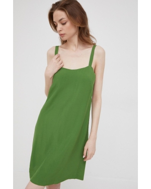 Sisley sukienka kolor zielony mini prosta
