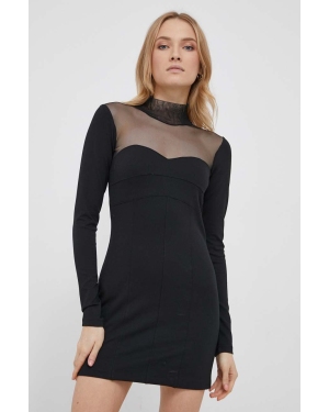 Sisley sukienka kolor czarny mini rozkloszowana