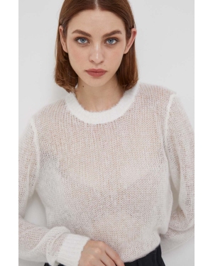 Sisley sweter z domieszką wełny damski kolor beżowy lekki