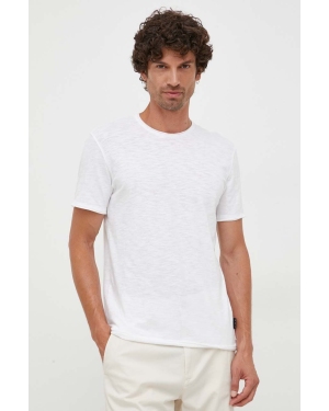 Sisley t-shirt bawełniany kolor biały gładki