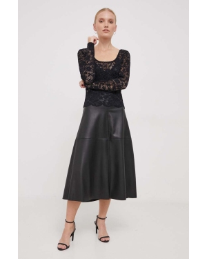 Sisley bluzka damska kolor czarny wzorzysta