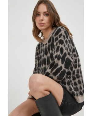 Sisley sweter z domieszką wełny damski kolor czarny