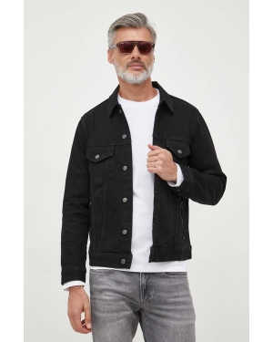 Sisley kurtka jeansowa męska kolor czarny przejściowa